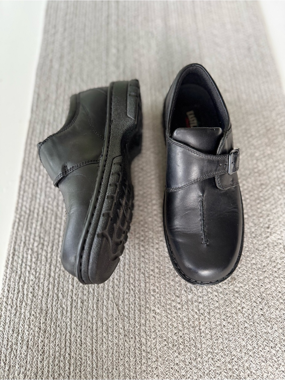 Vintage Eastland Syracuse Black Leather Lug Sole Loafers 90’s Style Sz 9